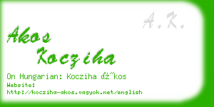 akos kocziha business card